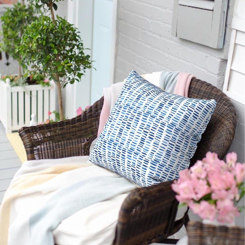 TWLEAR Outdoor Pillow Covers for Patio Furniture 20x20 Inch, Decorative Patio Throw Pillow Covers Set of 2, Modern Square Cushion Cases for Porch Garden Home Office, Pebble Blue - Image 2